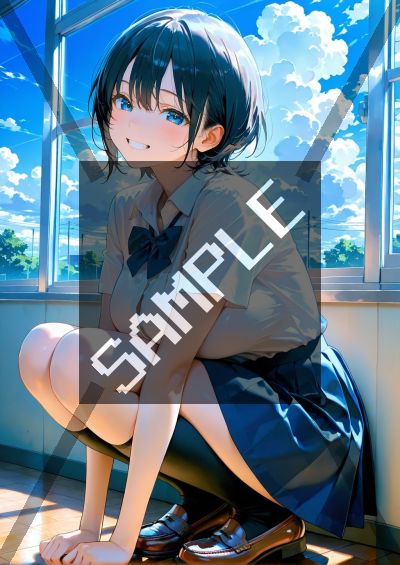 制服のAIイラストポスター SG4176