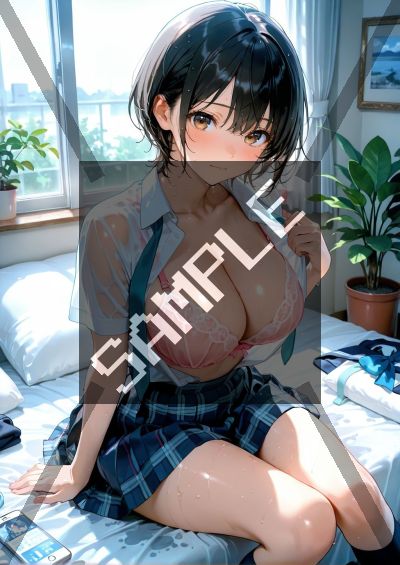 制服のAIイラストポスター SG4186