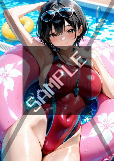 水着のAIイラストポスター SG4218