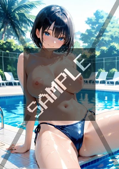 水着のAIイラストポスター SG4223