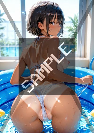 水着のAIイラストポスター SG4231