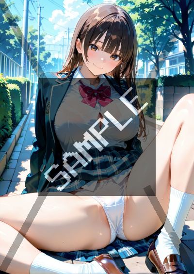 茶髪のAIイラストポスター SG4239