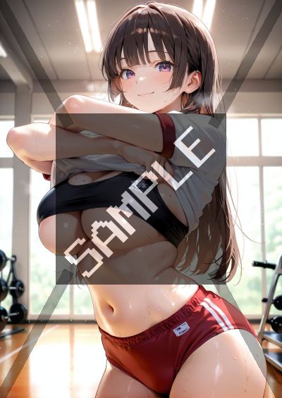 茶髪のAIイラストポスター SG4252