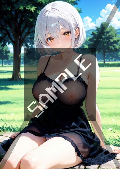 白髪のAIイラストポスター SG4307