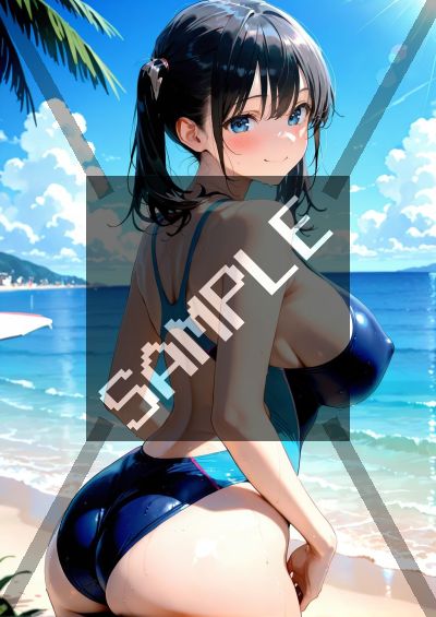 水着のAIイラストポスター SG4314