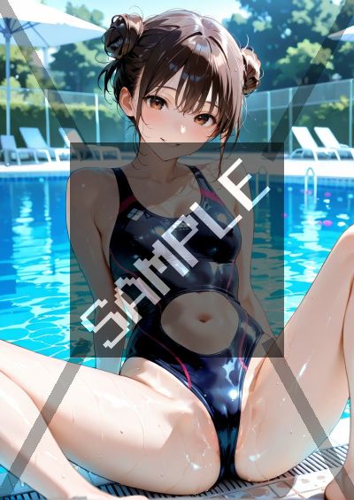 水着のAIイラストポスター SG4329