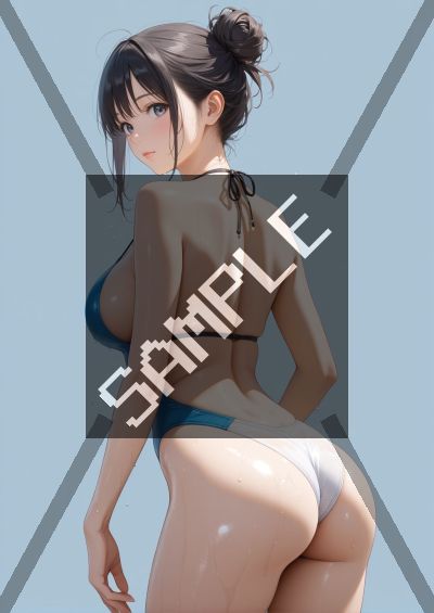 水着のAIイラストポスター SG4419