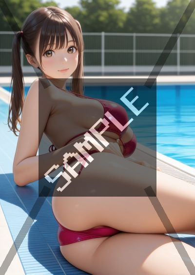 水着のAIイラストポスター SG4421
