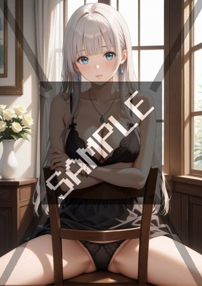 白髪のAIイラストポスター SG4424