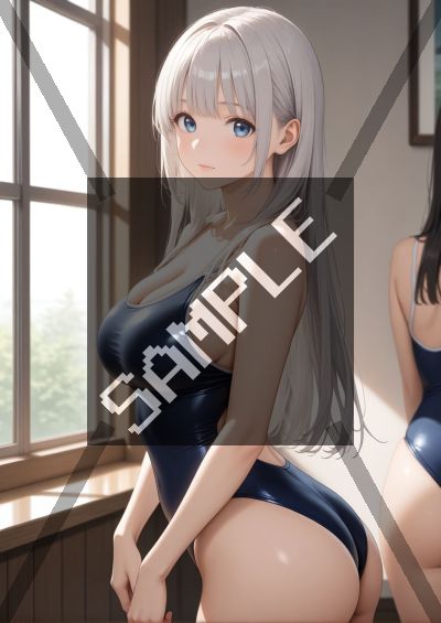 白髪のAIイラストポスター SG4427
