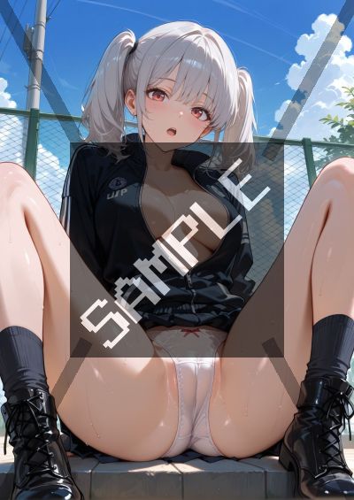 白髪のAIイラストポスター SG4439