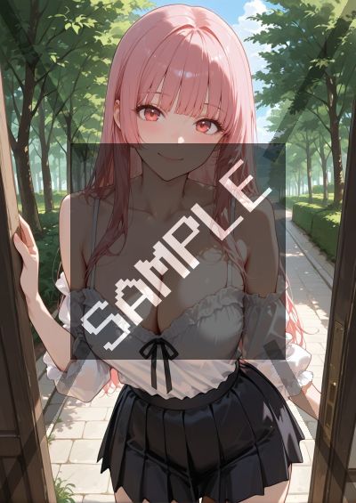 ピンク髪のAIイラストポスター SG4442