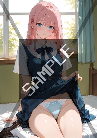 ピンク髪のAIイラストポスター SG4496