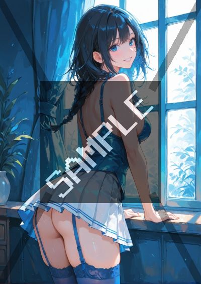 ミニスカのAIイラストポスター SG4560