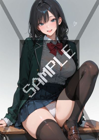 ミニスカのAIイラストポスター SG4567