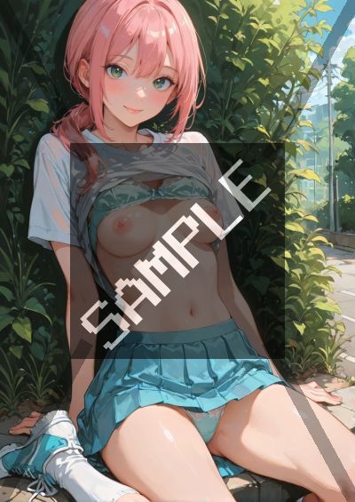 ミニスカのAIイラストポスター SG4671
