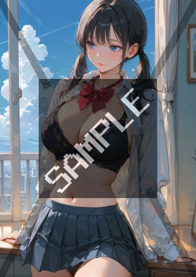 ミニスカのAIイラストポスター SG4698