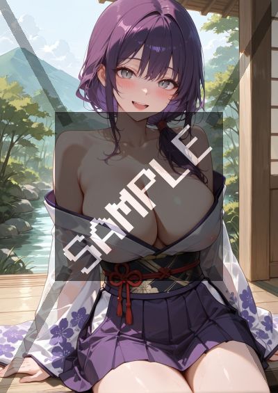 紫髪のAIイラストポスター SG6880