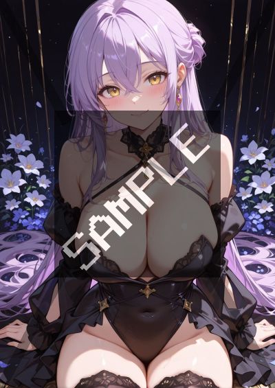 紫髪のAIイラストポスター SG6893
