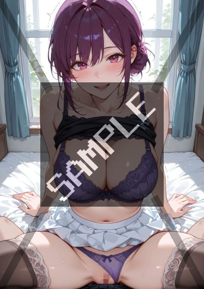 紫髪のAIイラストポスター SG6960