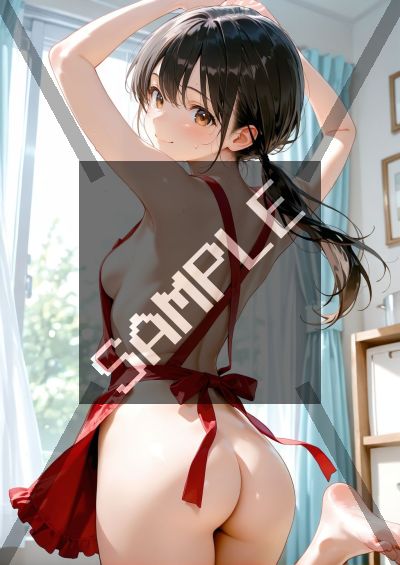 裸エプロンのAIイラストポスター SG7226